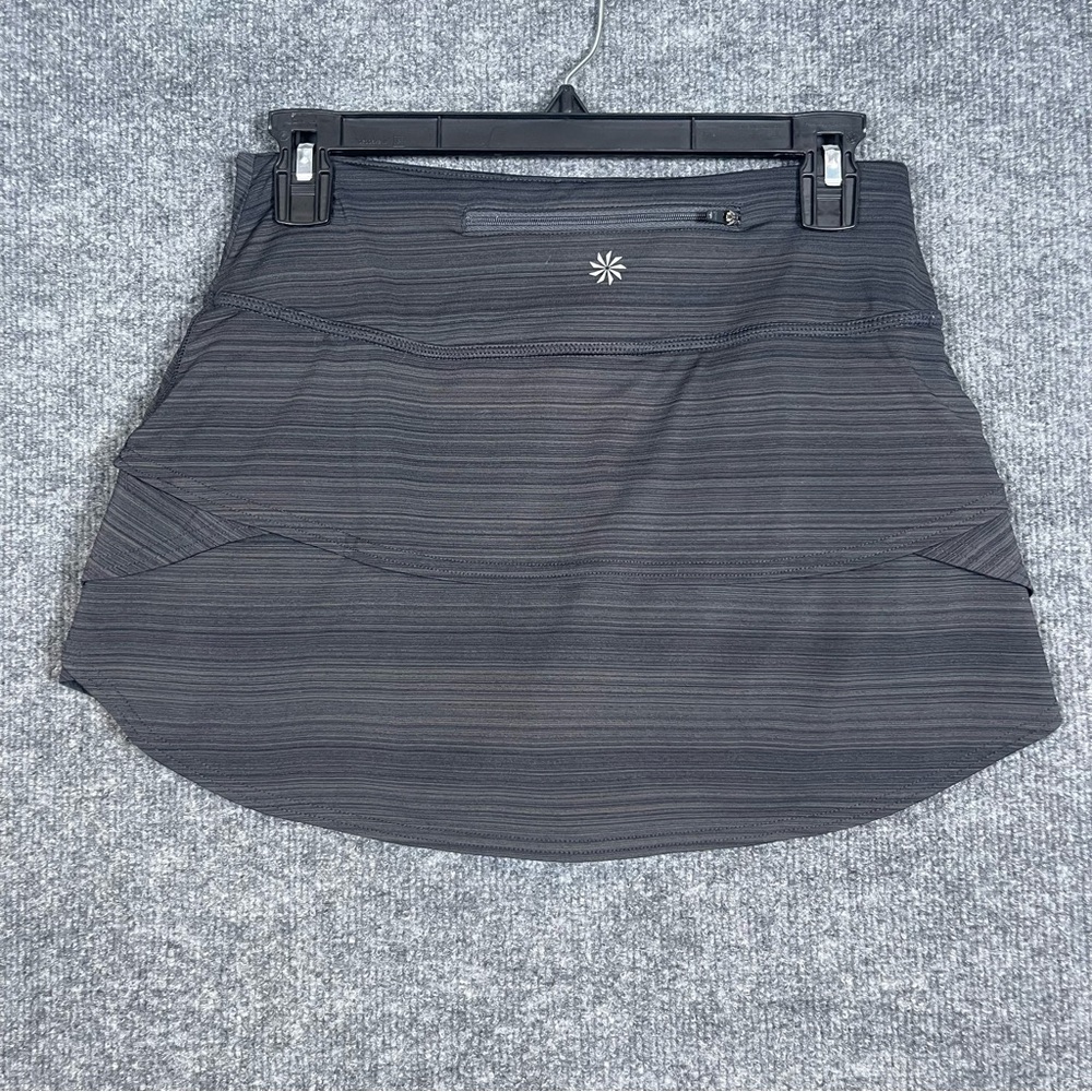 Athleta Womens XS Charcoal Gray Stripe Swagger Skort Sporty Tennis‎ Pickleball - Picture 2 of 9